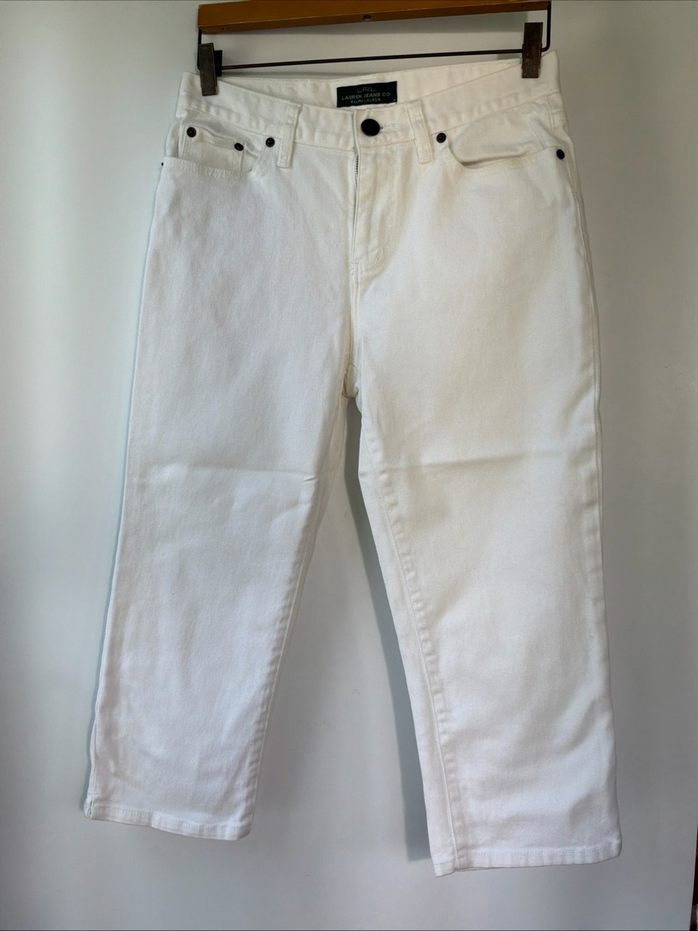Lauren Jeans Co Ralph Lauren Classic White Mid Calf Cropped Denim Jeans Size 4